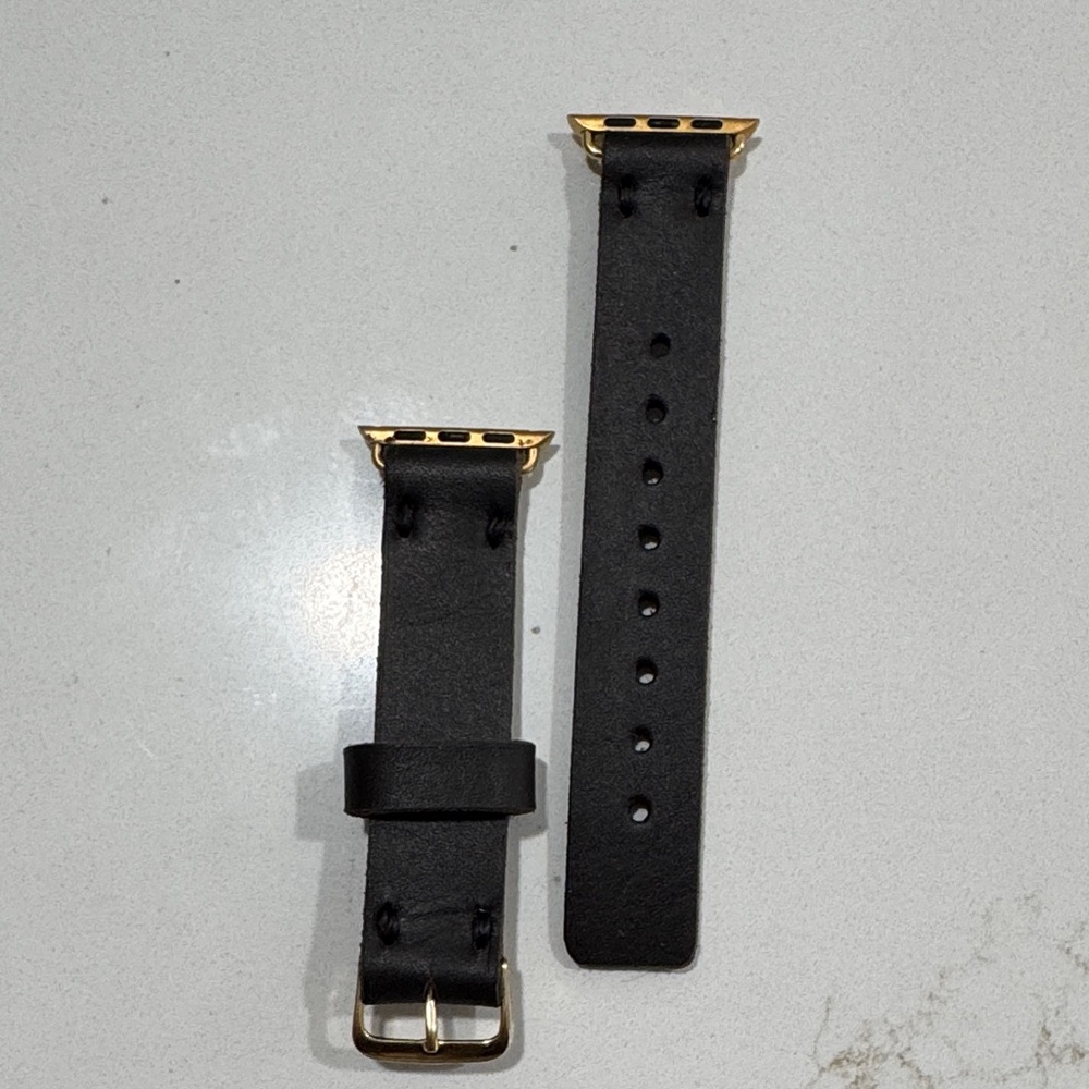 Black Leather Apple Watch Band